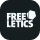 Weißer Text mit der Aufschrift „FREELETICS“ in fetten Großbuchstaben auf dunklem Hintergrund, mit einer geometrischen Sechseckform über dem S in LETICS.